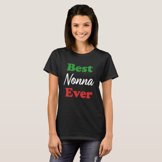 Best Nonna Ever Italiaanse Grandma T-shirt (Voorkant volledig)