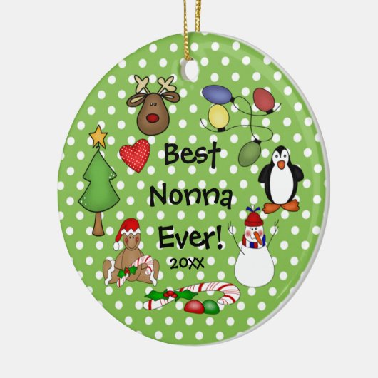 Best Nonna Ever Kerstversiering Keramisch Ornament (Links)