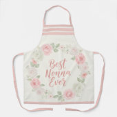 Best Nonna Ever Pink & Green Floral Wreath Schort (Voorkant)