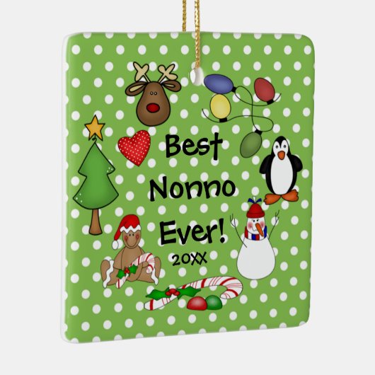 Best Nonno Ever kerstversiering Keramisch Ornament (Rechts)