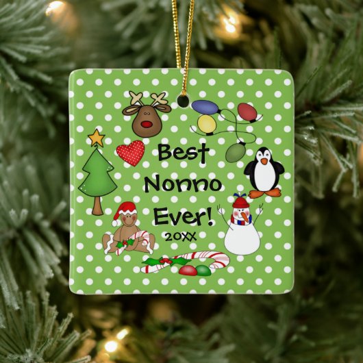 Best Nonno Ever kerstversiering Keramisch Ornament (Boom)