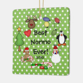 Best Nonno Ever kerstversiering Keramisch Ornament (Links)