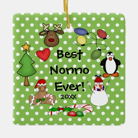 Best Nonno Ever kerstversiering Keramisch Ornament (Voorkant)