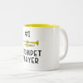 Best Number 1 Trumpet Player Tweekleurige Koffiemok (Voorkant rechts)