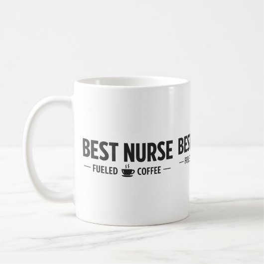 Best Nurse Fueled by Coffee Mug Koffiemok (Links)