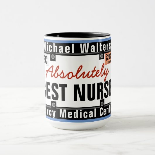 Best Nurse Mok Funny License Bord (Midden)