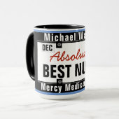 Best Nurse Mok Funny License Bord (Voorkant links)