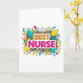 Best Nurse Wenskaart Kaart (Gele Bloem)