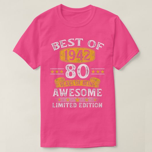 Best of 1942 80 Years Old Gifts 80th Birthday Gift T-shirt (Design voorkant)