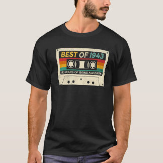 Best of 1943 80th Birthday Cassettebandje T-shirt