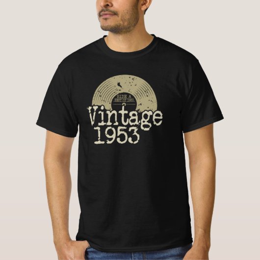 Best of 1953 vinyl, geboren in 1953 t-shirt (Voorkant)