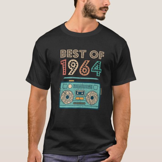 Best of 1964 58th Birthday Cassette Retro  T-shirt (Voorkant)