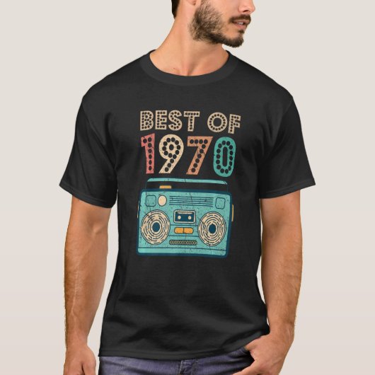 Best of 1970 52th Birthday Cassette Retro  T-shirt (Voorkant)