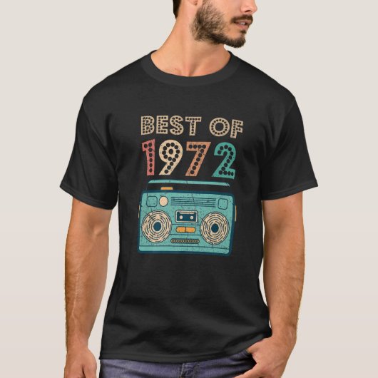 Best of 1972 50th Birthday Cassette Retro  T-shirt (Voorkant)