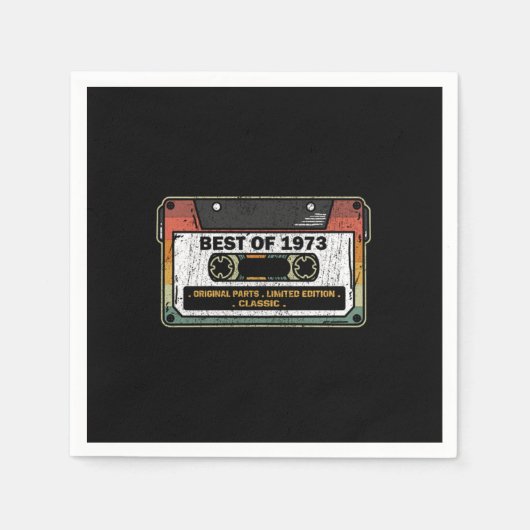 Best of 1973  Cassette Funny Birthday Gift Servet (Voorkant)
