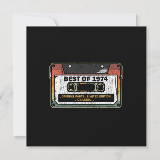 Best of 1974 Cassette Funny Birthday Gift Kaart (Voorkant)