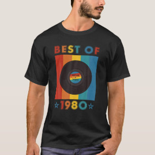 Best of 1980 40th Birthday Gift Music Disk  T-shirt
