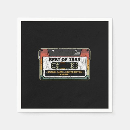 Best of 1983  Cassette Funny Birthday Gift Servet (Voorkant)
