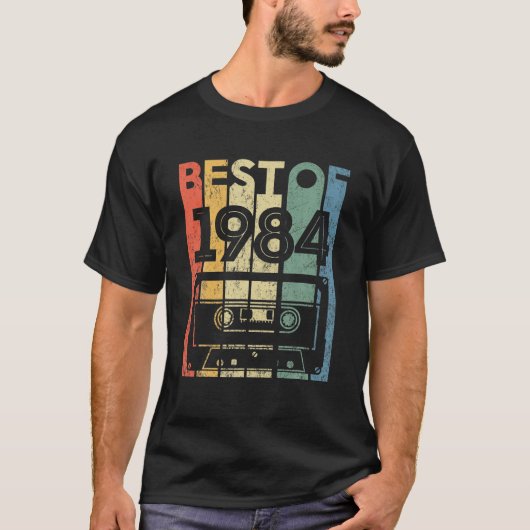 Best of 1984 38 year Old Gifts Cassettebandje 38th T-shirt (Voorkant)
