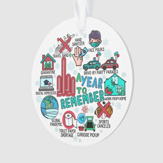Best of 2020 Herdenking Funative Acrylic Kerstmis Ornament (voorkant)