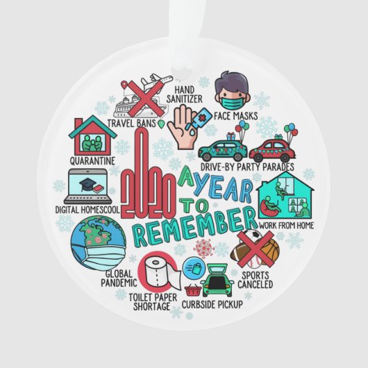Best of 2020 Herdenking Funative Acrylic Kerstmis Ornament (voorkant)