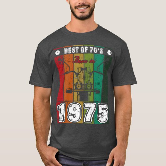 Best Of 70s Born In 1975 Classic Motorcycle family T-shirt (Voorkant)