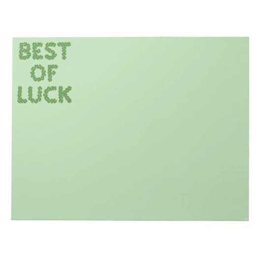 Best of Luck Clovers Greeting Notitieblok (Voorkant)