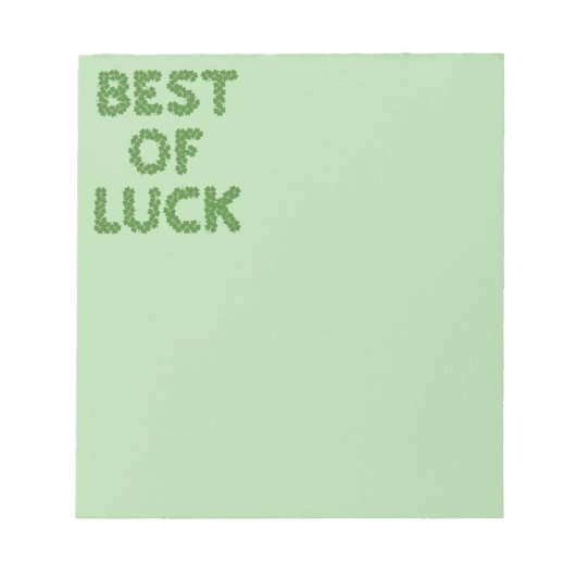 Best of Luck Clovers Greeting Notitieblok (Voorkant)