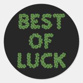 Best of Luck Clovers Greeting Ronde Sticker