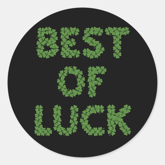 Best of Luck Clovers Greeting Ronde Sticker (Voorkant)