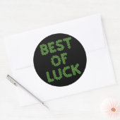 Best of Luck Clovers Greeting Ronde Sticker (Envelop)