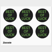 Best of Luck Clovers Greeting Ronde Sticker (Vel)