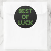 Best of Luck Clovers Greeting Ronde Sticker (Tas)