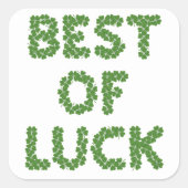 Best of Luck Clovers Greeting Vierkante Sticker (Voorkant)