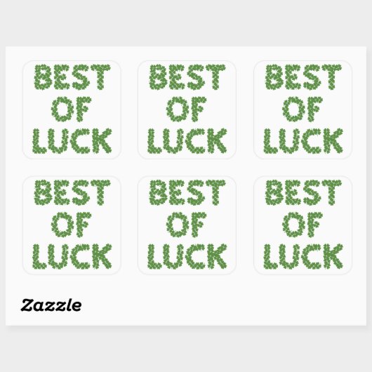 Best of Luck Clovers Greeting Vierkante Sticker (Vel)
