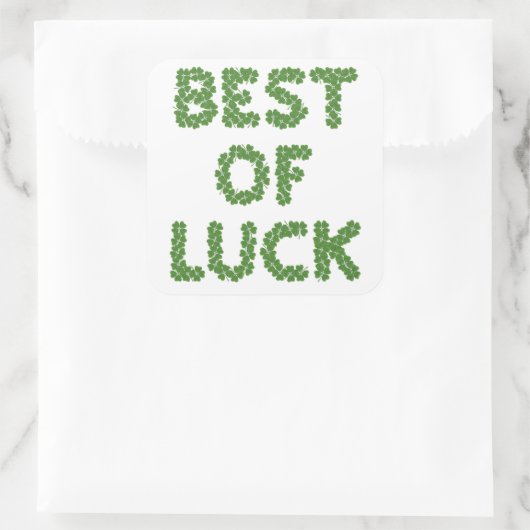 Best of Luck Clovers Greeting Vierkante Sticker (Tas)