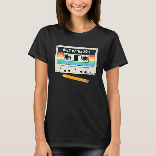 Best of the 70's Retro Cassette Tape & Pencil for T-shirt (Voorkant)