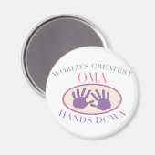 Best Oma Hands Down T-shirt Magneet (Voorkant / Achterkant)