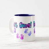 Best Oma Kinder Prints Gifts Tweekleurige Koffiemok (Voorkant links)