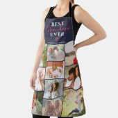 Best oma ooit marineblauw 10 foto collage grid schort (Insitu)