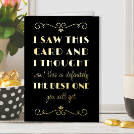 Best One Art Deco Typographic Birthday Gold Folie Wenskaart