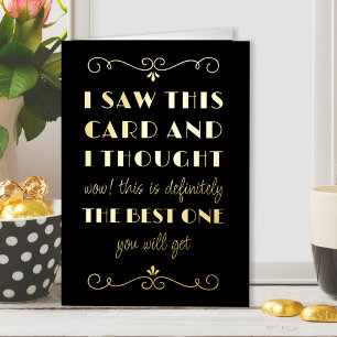 Best One Art Deco Typographic Birthday Gold Folie Wenskaart