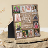 Best oom Ever 12 Foto Collage Rustic Wood Fotoplaat