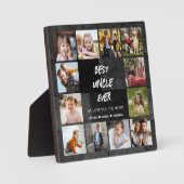 Best oom Ever 12 Photo Collage Plaque Fotoplaat (Voorkant)