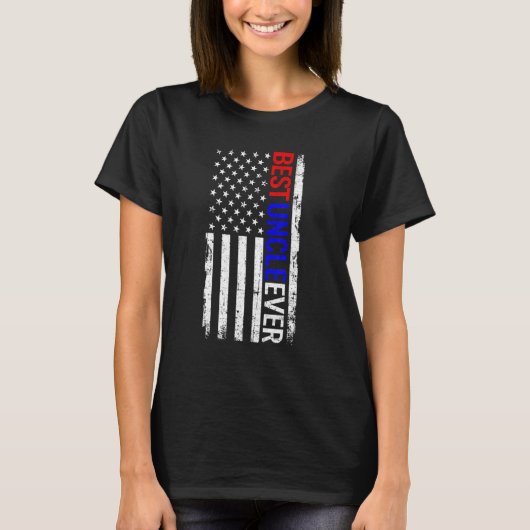 Best oom Ever American Flag Vaderdag T-shirt (Voorkant)