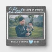 Best oom Ever Custom Photo Rustic Chalkboard Fotoplaat (Voorkant)