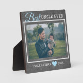 Best oom Ever Custom Photo Rustic Chalkboard Fotoplaat (Voorkant)