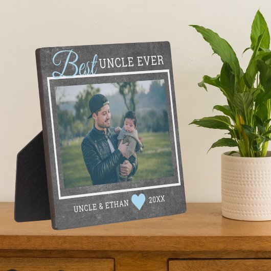 Best oom Ever Custom Photo Rustic Chalkboard Fotoplaat