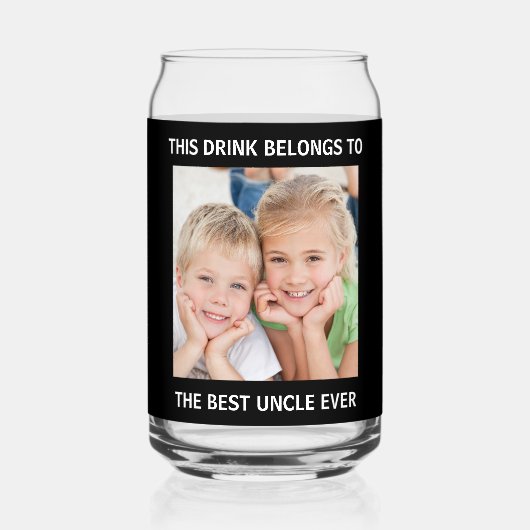 Best oom Ever Foto Blikvorm Glas (Achterkant)