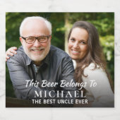 Best oom Ever Foto gepersonaliseerd Bier Etiket (Enkel label)